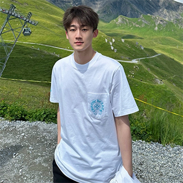 chrome hearts blue cross graphic short sleeve t-shirt